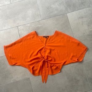 orange forever 21 front tie top